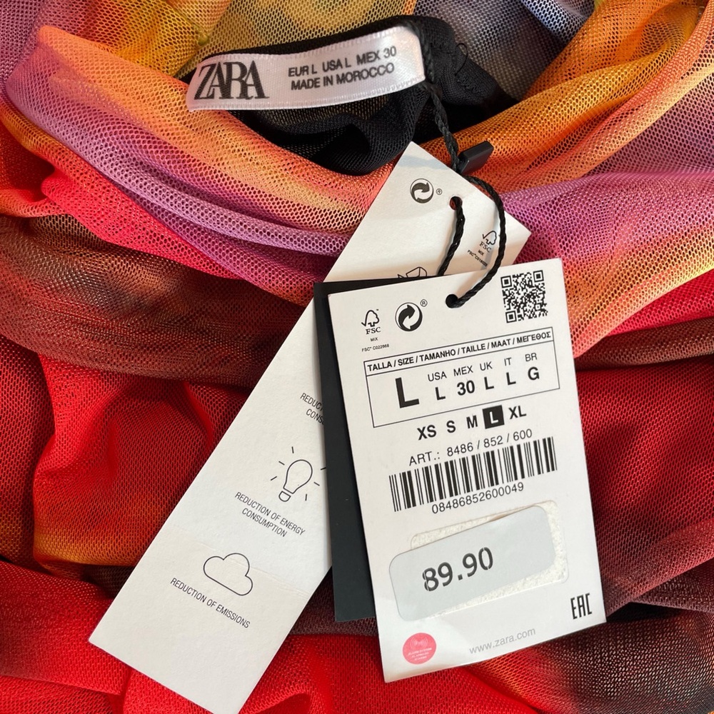 Zara Multicolor Long Sleeve Maxi Dress - Picture 5 of 5
